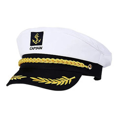Adult Navy Captain Hat Yacht Sailor Skipper Ship Costume Hat Adjustable – Unisex