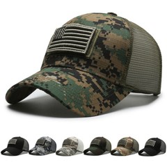 USA Flag Baseball Cap Detachable Patch Mesh Tactical Army Caps American Men Hats