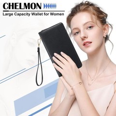 Luxurious Women&rsquo;s Leather Clutch Wallet – RFID Blocking, Large Capacity