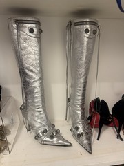 Balenciaga Cagole Leather Knee High Boots