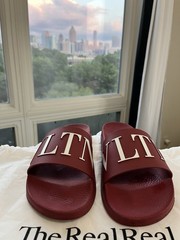 Valentino Garavani Red Rubber Slides/Sandals Men Size 43 US Size 10