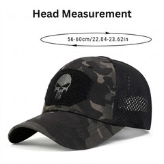 Tactical Baseball Cap Skull Patch Camo Mesh Operator Hat Men Adjustable Military