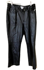 NWPT- Jessica London 100% Genuine Leather Pants (Boot Cut-Black) – Size 12