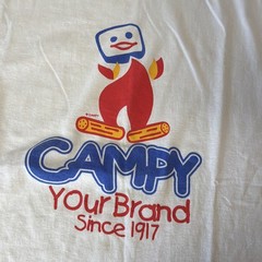 Campy Your Brand 1917 Hanes Heavyweight 50/50 White Graphic Logo T-Shirt XL