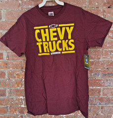 NEW GM Chevy Truck Burgundy/Brick color T-Shirt, size M, 100% cotton, Ships Fast