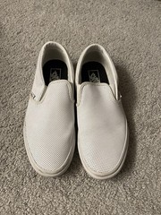 Vans Leather Slip On White US Size 10 Men’s VNDS Pre-owned