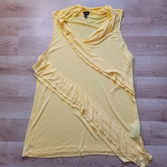 Rafaella Women’s Size XL Bright Yellow Sleeveless Ruffled Tank Top