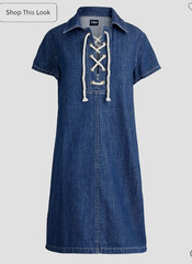 J. Crew Women&rsquo;s Regal-Navy-Wash Lightweight Denim 100%Cotton Mini Dress 14 (L)