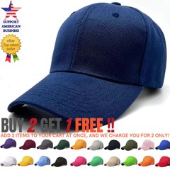 Solid Plain Baseball Cap Trucker Hats Blank Hat Ball Men Women Adjustable Size
