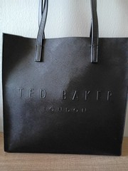 Ted Baker London The ICON Soocon Black Medium Faux Leather Tote Bag FREE SHIP