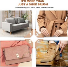 2PC Suede Brush & Eraser Set | Shoe Cleaner Kit for Stains, Nubuck, Suede Care