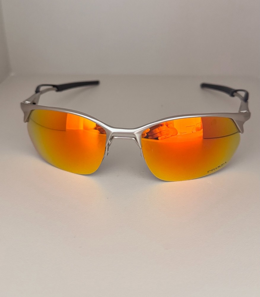 Oakley Wire Tap 2.0 OO4145 Sunglasses, Silver Frame/PRIZM Red Lens