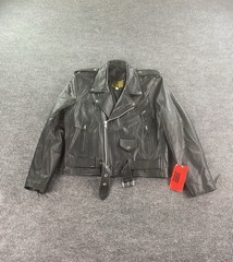 NWT Protech Leather Apparel Jacket Men 44 Black Motorcycle Vintage 80s Deadstock