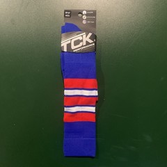 TCK PERFORMANCE SOCK BPSF MEDIUM PRODRI BLUE W/ RED & WHITE STRIPES NEW USA
