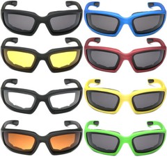 3 PAIR COMBO Wind/Impact Resistant Foam Padded Motorcycle Riding Sunglasses