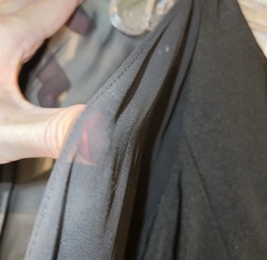 Gorgeous McDuggal Black Pearl Embellished Sheer Sleeve Knee Length Formal Dress