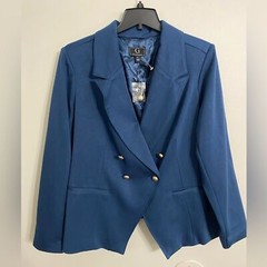 G by Giuliani Sandwash scuba knit Blazer Blue Size 1X New with tags