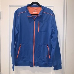 Johnnie-O Prep Performance Jacket Men&rsquo;s Large Blue Orange Full Zip Golf Athletic