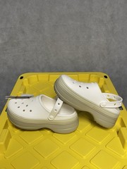 NWT Crocs Unisex – Adult Classic Stacked Clogs Platform, White M5/W7 $64.99