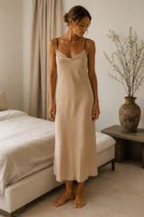 KHAITE Silk Slip Liner Underdress Layering Piece Nude Beige size XS NWT