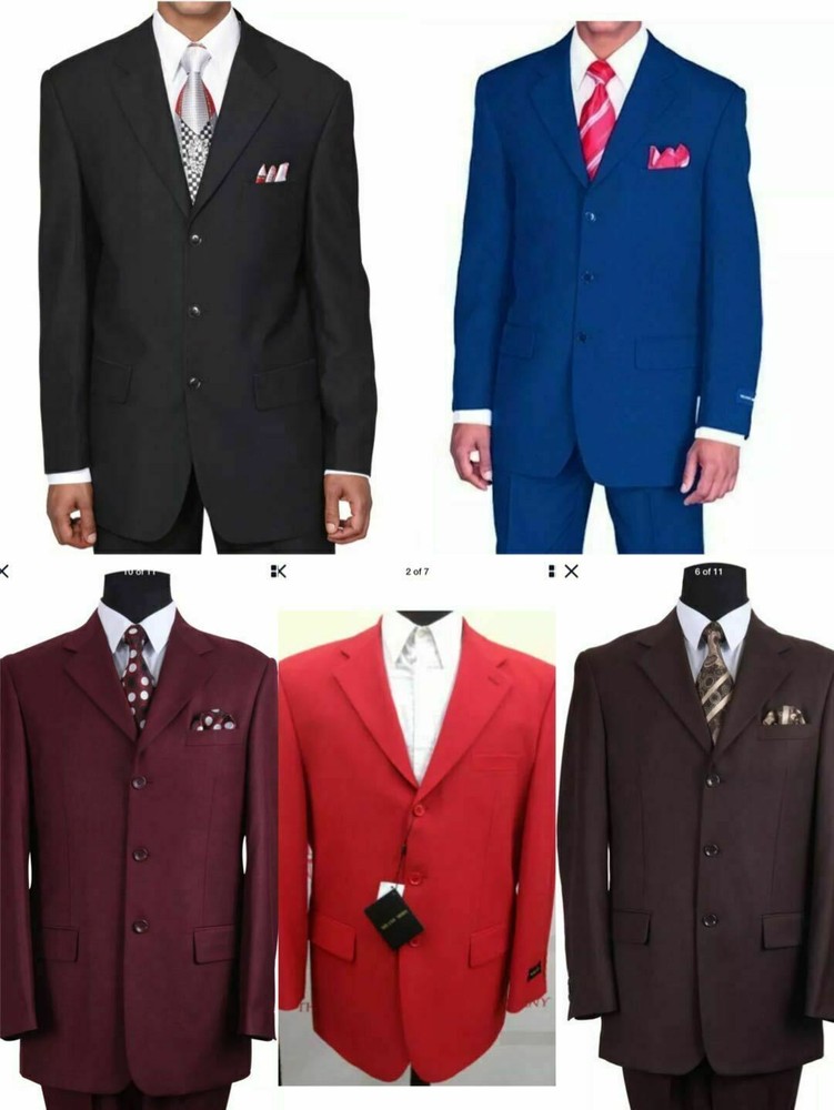 mens&rsquo; Polyester Basic Suit 3 Button by Fortino Landi Style 802P