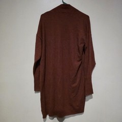 Liz Claiborne Rust Solid Knit Open Front Cardigan Sweater Women XL Pockets