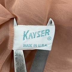 VTG Kayser Robe size S/M puff Sleeve lace PEIGNOIR nylon double mesh layer airy