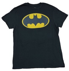 Batman Adult New T-Shirt – Classic Oval Logo Reflective Ink