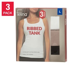 Felina Women&rsquo;s Ribbed Tank, 3-pack
