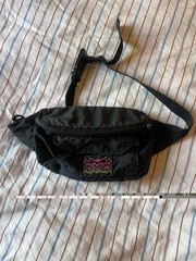 Vision Retro 80&rsquo;s 90&rsquo;s Black Fanny Pack Waist Bag Neon Mountain W/Pockets Korea