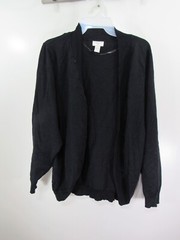 Melrose Chic Sweater Size 2X Black Open Front Long Sleeve