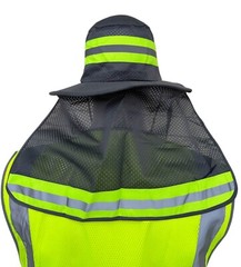 3 Combo Pack Hi Vis Reflective Work Safety Neck Flap Boonie Hat Bucket Cap
