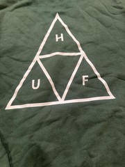 HUF Logo Pullover Hoodie Green Size M