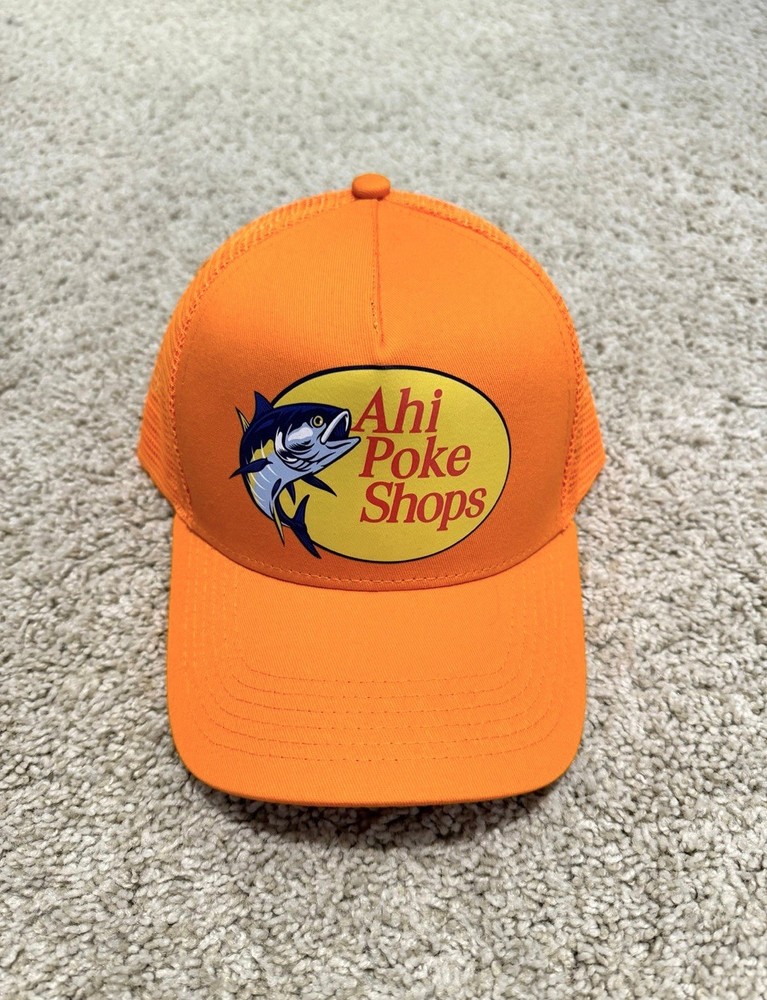 Defend Hawaii Ahi Poke Shops Orange Trucker Hat
