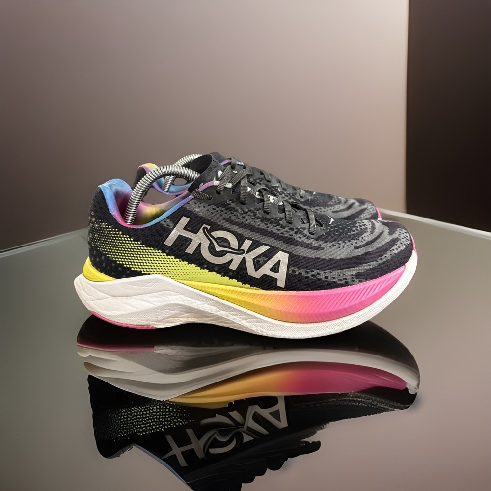 Hoka One One Mach X Black Rainbow Running Shoes Mens Size 9.5 D