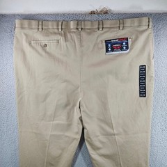 Roundtree & Yorke TravelSmart Pleated Khaki Pants Mens 54×30 Big Man NEW NWT