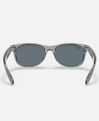 Ray-Ban New Wayfarer Transparent Grey l Dark Blue Polarized RB2132 64503R 58mm