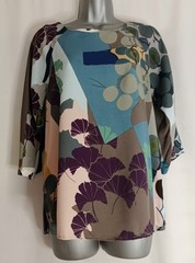 WHITE STUFF Ladies blue multicoloured blouse size 10
