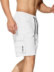 Men’s Super Stretch Cargo Shorts with Button Closure and Zipper Pockets