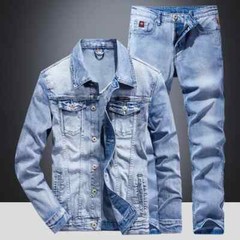 Denim Suit Men&rsquo;s Slim Two-piece Spring Autumn Jacket Jeans Coat Pants Sets M-5XL