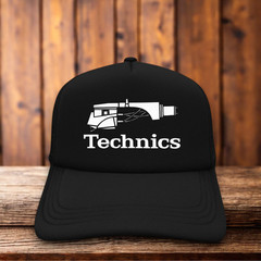Technics 1210 Turntable Mens Trucker Hat Black Snapback DJ Vinyl Audio