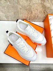 Hermes Bouncing Men White Leather Canvas H Logo Chunky Luxury Designer Sneakers