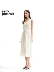 Self-Portrait Women&rsquo;s New Summer Holiday Lace V-neck Sleeveless A-line Dress