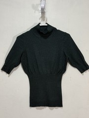 Y2K EXPRESS Design Studio Green Metallic Mock Neck Sweater Women&rsquo;s Sz M