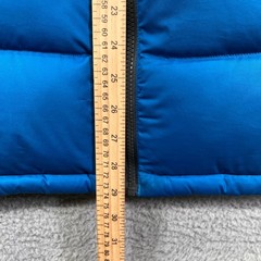 Eddie Bauer Puffer Jacket Mens Medium Blue Black EB650 Down Fill Winter Coat
