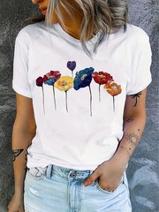 Impressionist Painted Wildflower Graphic Tee