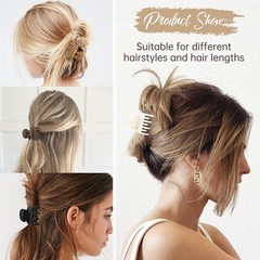 8 Pack 1.6 In Small Matte Double Row Teeth Hair Claw Clips Thin Hair Set