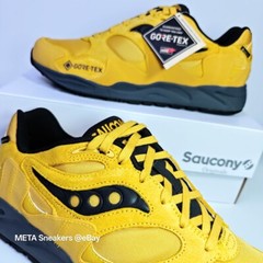 Saucony GTX US 14 Men Yellow Black Grey Retro Shadow Grid Gore-Tex -S70840 1 NIB