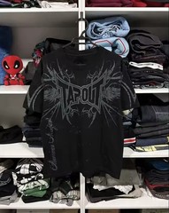 Mens Y2K Gothic Graphic T Shirt Streetwear TAPOUT Wing Grunge Vinatage Tee