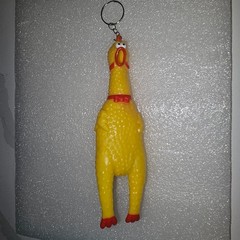 Large Screaming Squeaking Chicken Keychains 7 Inch New Set of 12 (Entire Dozen)